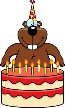 Cartoon gopher birthday Stock Illustration