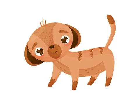 Cartoon gopher stands. Vector illustration on white background. Stock Illustration