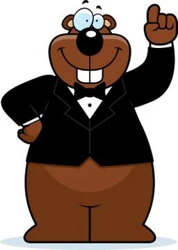 Cartoon gopher tuxedo Stock Illustration