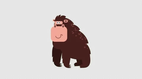 Cartoon gorilla icon loop Animation video transparent background with alpha.. Stock Footage 236830787