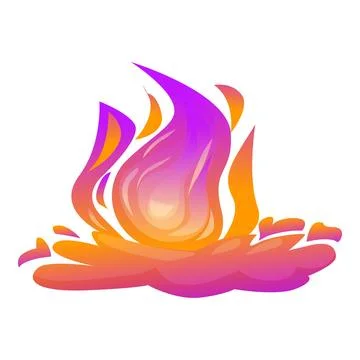 Cartoon gradient bonfire burning with brightly colored flames Stock Illustration
