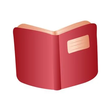 Cartoon gradient red cover opened book vector isolated element Stock Illustration