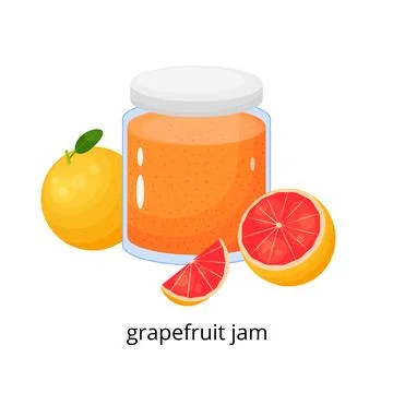 Cartoon grapefruit jam. 스톡 일러스트