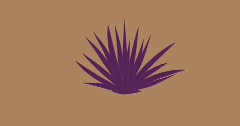 Cartoon grass element violet grow isolated Stock Footage 314704581