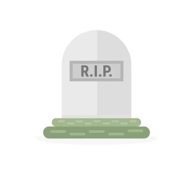 Cartoon grave flat design. Vector illustration Stock Illustration