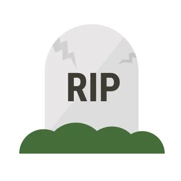 Cartoon grave flat design. Vector illustration, halloween. Stock Illustration