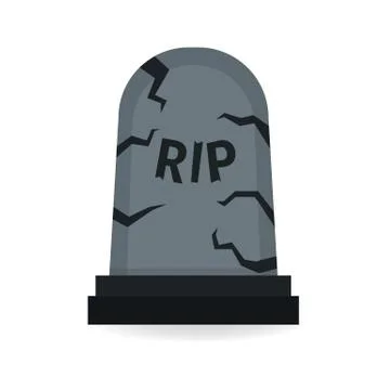 Cartoon grave flat design. Vector illustration Stock Illustration