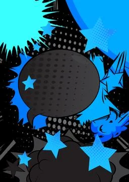 Cartoon Gray and Blue comic book Background. Retro vector comics pop art de.. Illustrazione stock