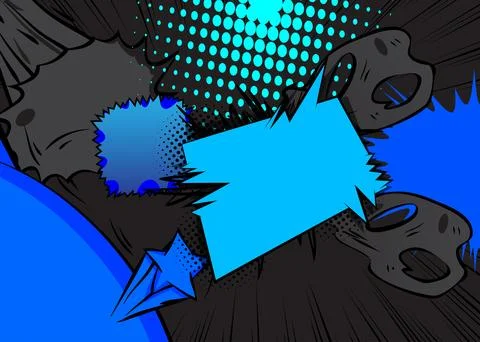 Cartoon Gray and Blue comic book Background. Retro vector comics pop art de.. 스톡 일러스트