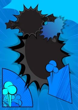 Cartoon Gray and Blue comic book Background. Retro vector comics pop art de.. Illustrazione stock