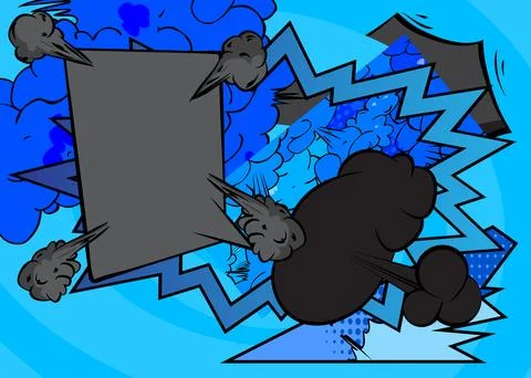 Cartoon Gray and Blue comic book Background. Retro vector comics pop art de.. 스톡 일러스트