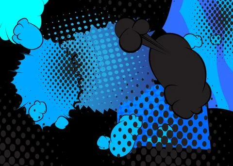 Cartoon Gray and Blue comic book Background. Retro vector comics pop art de.. Stock Illustration