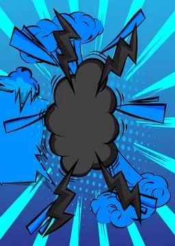 Cartoon Gray and Blue comic book Background. Retro vector comics pop art de.. 스톡 일러스트