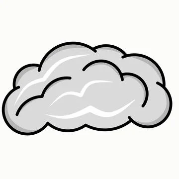 Cartoon gray clouds in flat design Stock Illustration