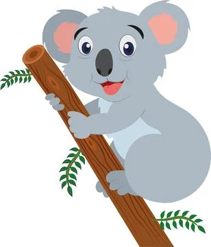 Cartoon Gray Koala Vector Stock Illustration