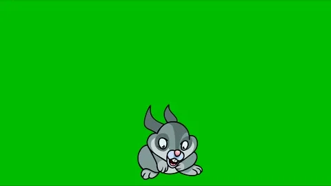 Cartoon gray rabbit jumping fun 動画素材 225280701