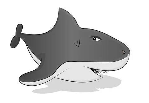 Cartoon gray shark Stock Illustration