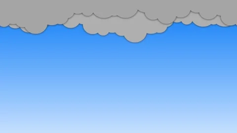 Cartoon Gray Storm Clouds Moving Across Blue Sky Top Stock-Footage 318721619