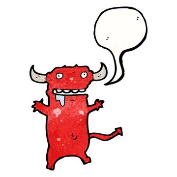 Cartoon greedy little devil 스톡 일러스트