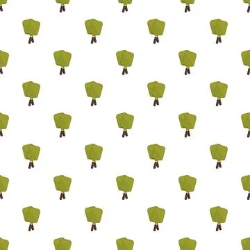Cartoon green abstract trees repeating seamless pattern background 库存插图