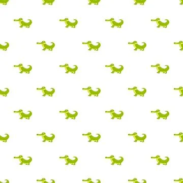 Cartoon green alligator seamless pattern Stock Illustration