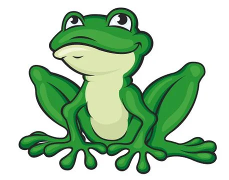 Cartoon green frog Stock Illustration