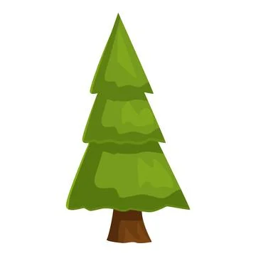 Cartoon green pine tree standing tall with lush branches Stock Illustration