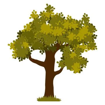 Cartoon green tree icon Stock Illustration