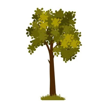 Cartoon green tree icon Stock Illustration