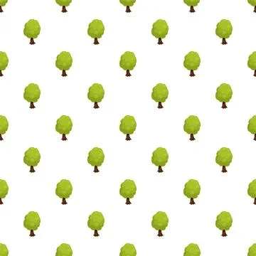 Cartoon green tree seamless pattern background イラスト素材