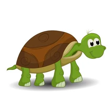 Cartoon green turtle Stock Illustration