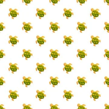 Cartoon green turtle seamless repeating pattern background Stockillustratie
