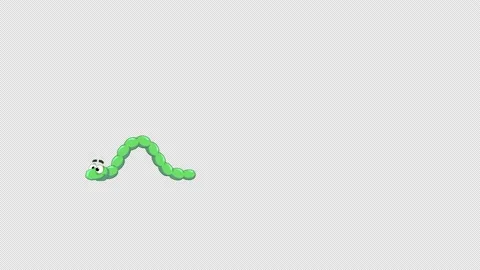 Cartoon Green worm Stock Footage 136689018