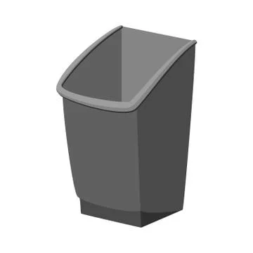 Cartoon grey trash bin Stock Illustration