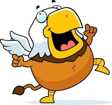 Cartoon Griffin Dancing Stock Illustration