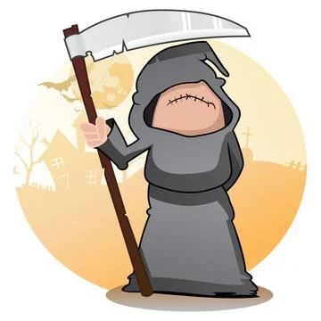 Cartoon Grim Reaper Stock Illustration