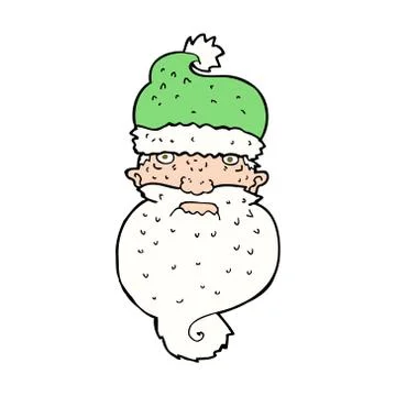 Cartoon grim santa face Stock Illustration