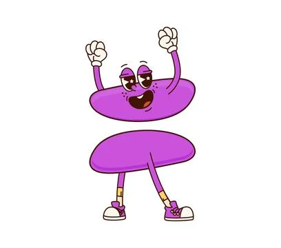 Cartoon groovy math equal sign funny character Stock Illustration