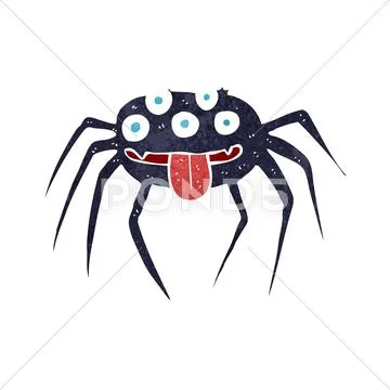 Cartoon gross halloween spider Stock Illustration