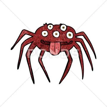 Cartoon gross halloween spider Stock Illustration