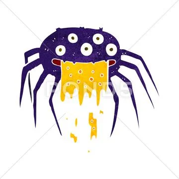 Cartoon gross halloween spider Stock Illustration