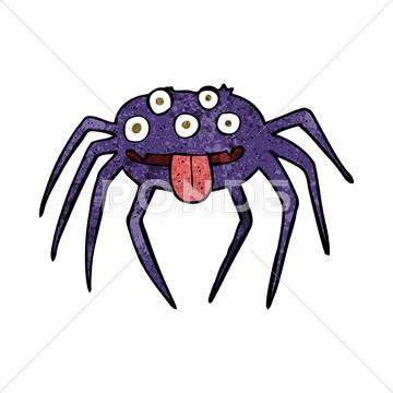 Cartoon gross halloween spider Stock Illustration