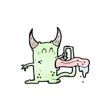 Cartoon gross little devil Stock Illustration