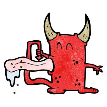 Cartoon gross little devil Stock Illustration