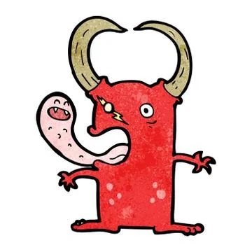 Cartoon gross little devil Stock Illustration