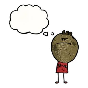 Cartoon grumpy boy Stock Illustration