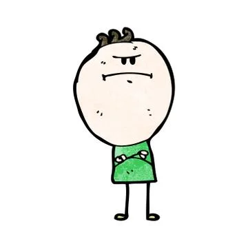 Cartoon grumpy doodle man Stock Illustration
