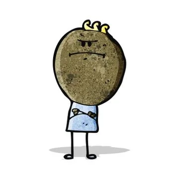 Cartoon grumpy doodle man Stock Illustration