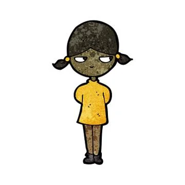 Cartoon grumpy girl 스톡 일러스트
