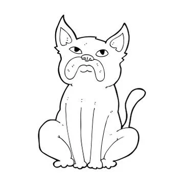 Cartoon grumpy little dog 스톡 일러스트